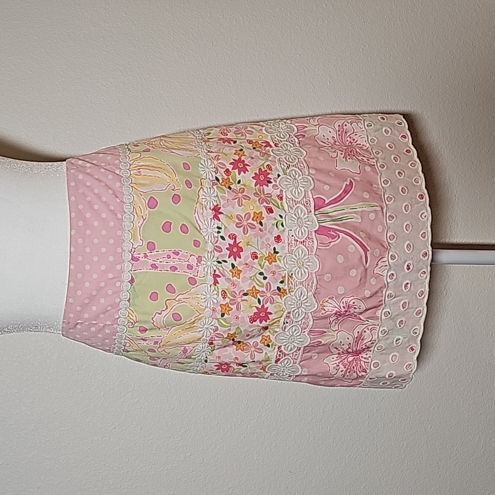 Lilly Pulitzer Pink Floral Patchwork Mini Skirt
